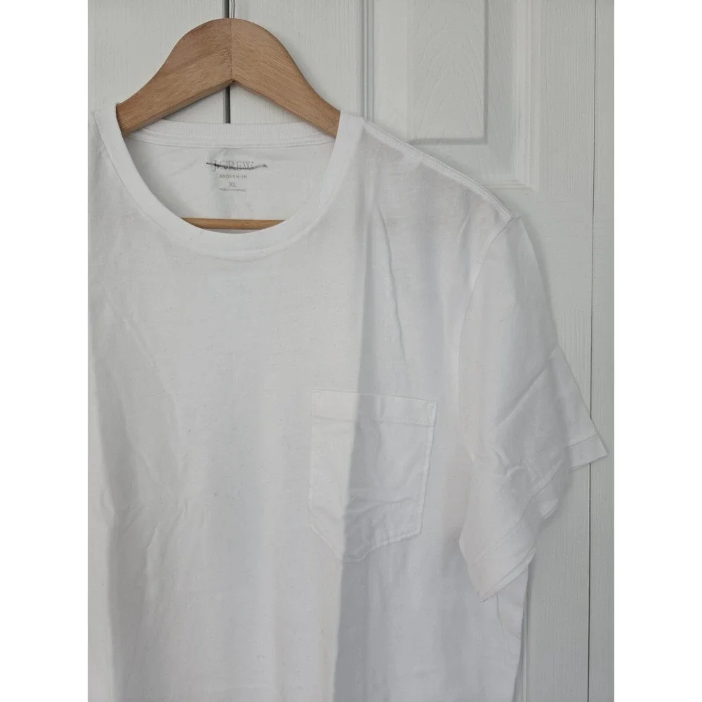 J. Crew T-Shirt Broken-In Pocket Women XL White NWT AH920